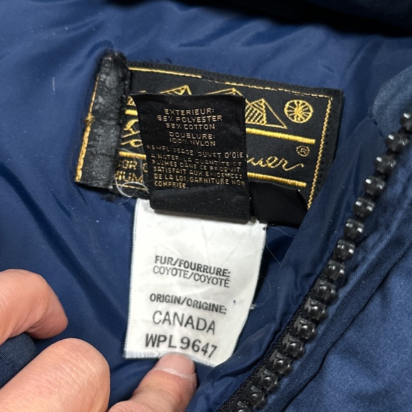 Vintage 80s 90s Eddie Bauer Down Polar Parka Real Fur Trim Blue Coat Mens XL - Picture 10 of 13